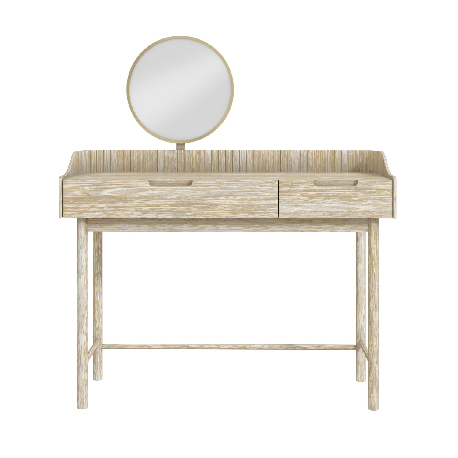 Read more about Light wood mid-century modern dressing table with mirror and drawers saskia